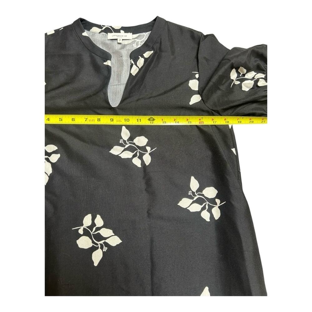 lafayette 148 Ida Leaf-Print Silk Midi Dress XS - Picture 6 of 7